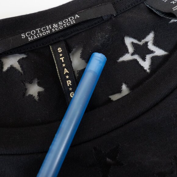 Scotch & Soda Burnout Tee Black Stars Soft XS - Picture 12 of 12